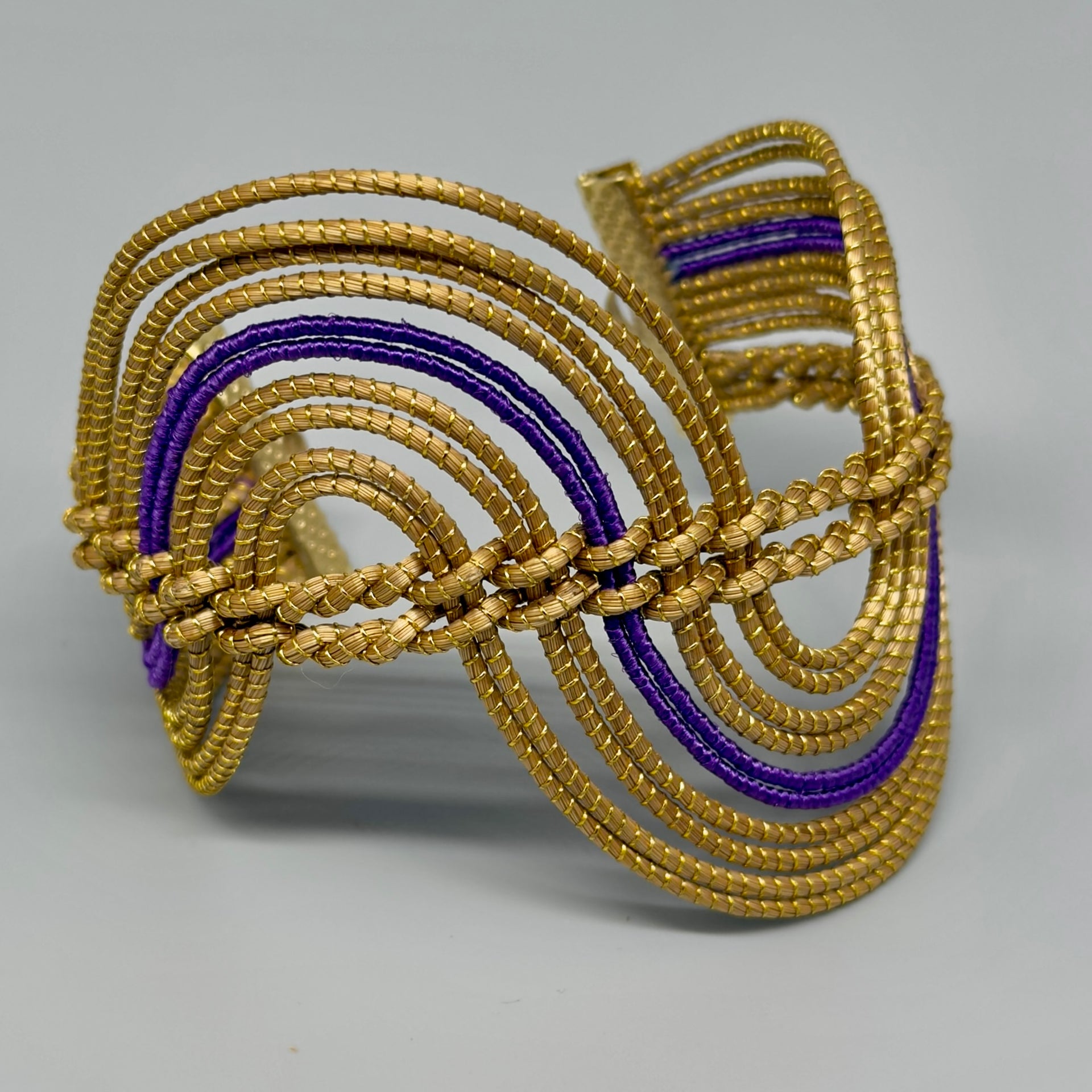 EarthWoven Wave Golden Grass Cuff Bracelet