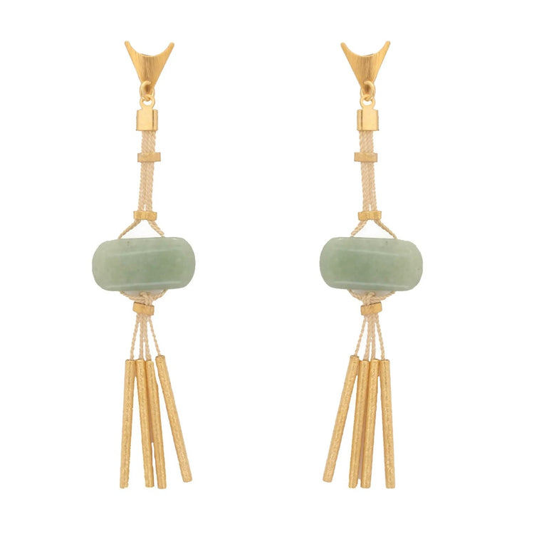 Ethereal Amazonia Rectangle Stone and Buriti Earrings