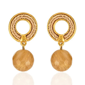 Ethereal Amazonia 18k Gold Plated Boho Style Citrine Earrings - Treasures of Brazil