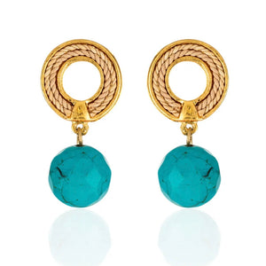 Ethereal Amazonia 18k Gold Plated Boho Style Turquoise Earrings - Treasures of Brazil