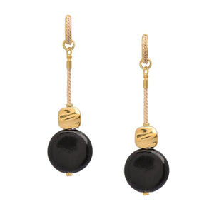 Ethereal Amazonia 18k Gold Plated Dream Drops Black Buriti Earrings - Treasures of Brazil