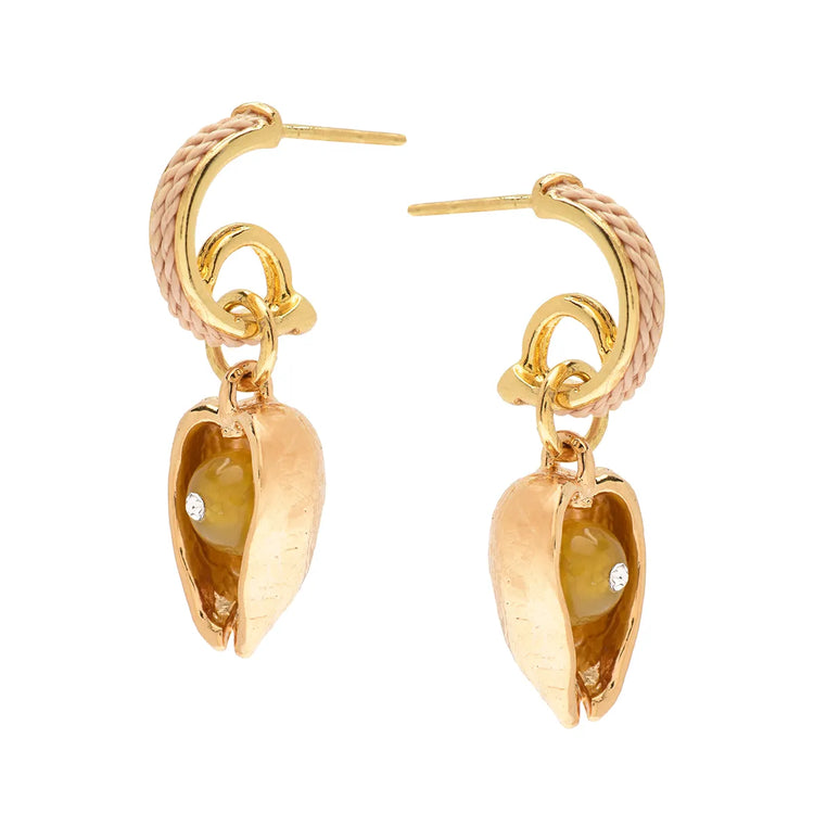 Ethereal Amazonia 18k Gold Plated Gooseberry Delight Buriti Earrings - Treasures of Brazil