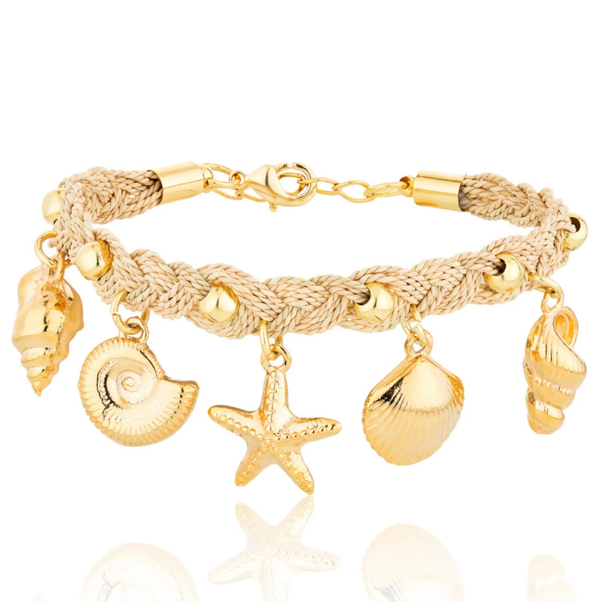 Ethereal Amazonia 18k Gold Plated Ocean's Drift Charm Bracelet - Treasures of Brazil