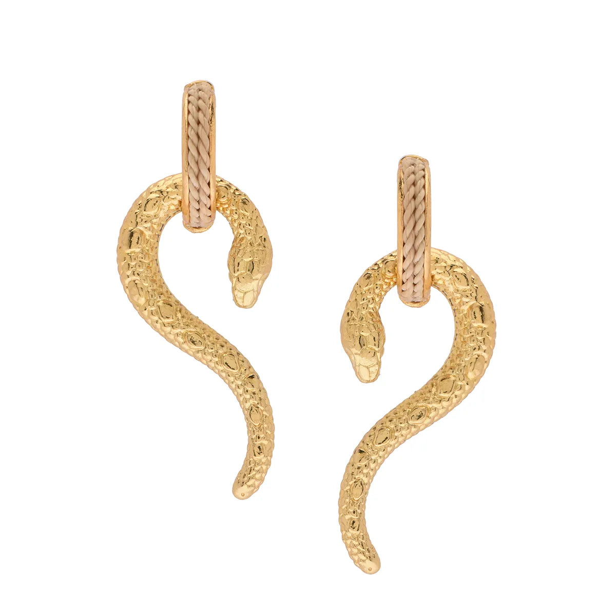 Ethereal Amazonia 18k Gold Plated The Great Snake Buriti Earrings - Treasures of Brazil