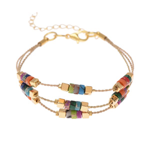 Ethereal Amazonia 18k Gold Plated Tropical Essence Mixed Stones Bracelet - Treasures of Brazil