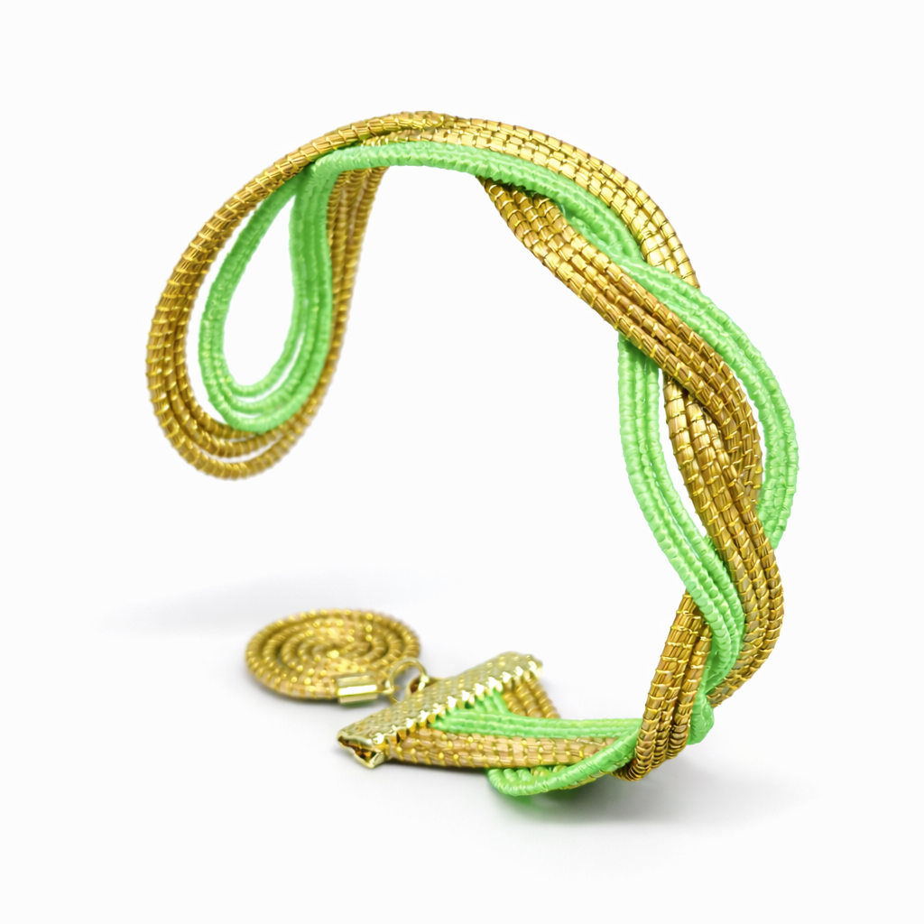 EarthWoven Golden Grass Double Fluidity Cuff Bracelet