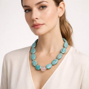 Essentials of Brazil Turquoise & Rose Quartz Signature Necklace