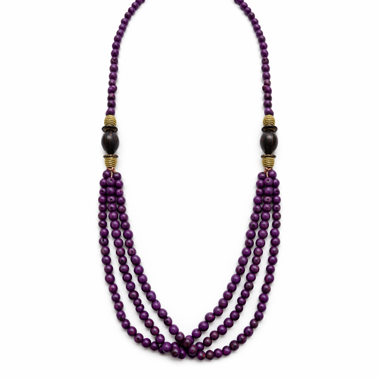 EarthWoven Treasures Enchanted Açaí Seeds and Golden Grass Necklace