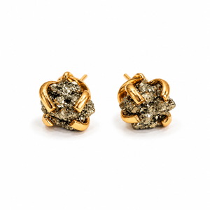 Natural Pyrite Stud Earrings