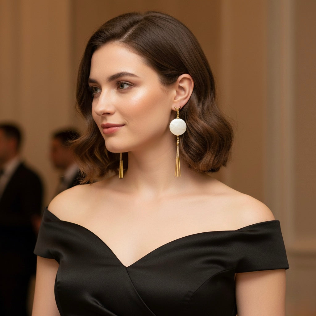 Ethereal Amazonia Drop Mother of Pearl Earrings