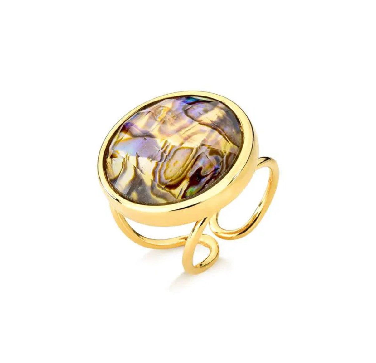 Naturalista Ornaments - Abalone Shell and Emerald Ring