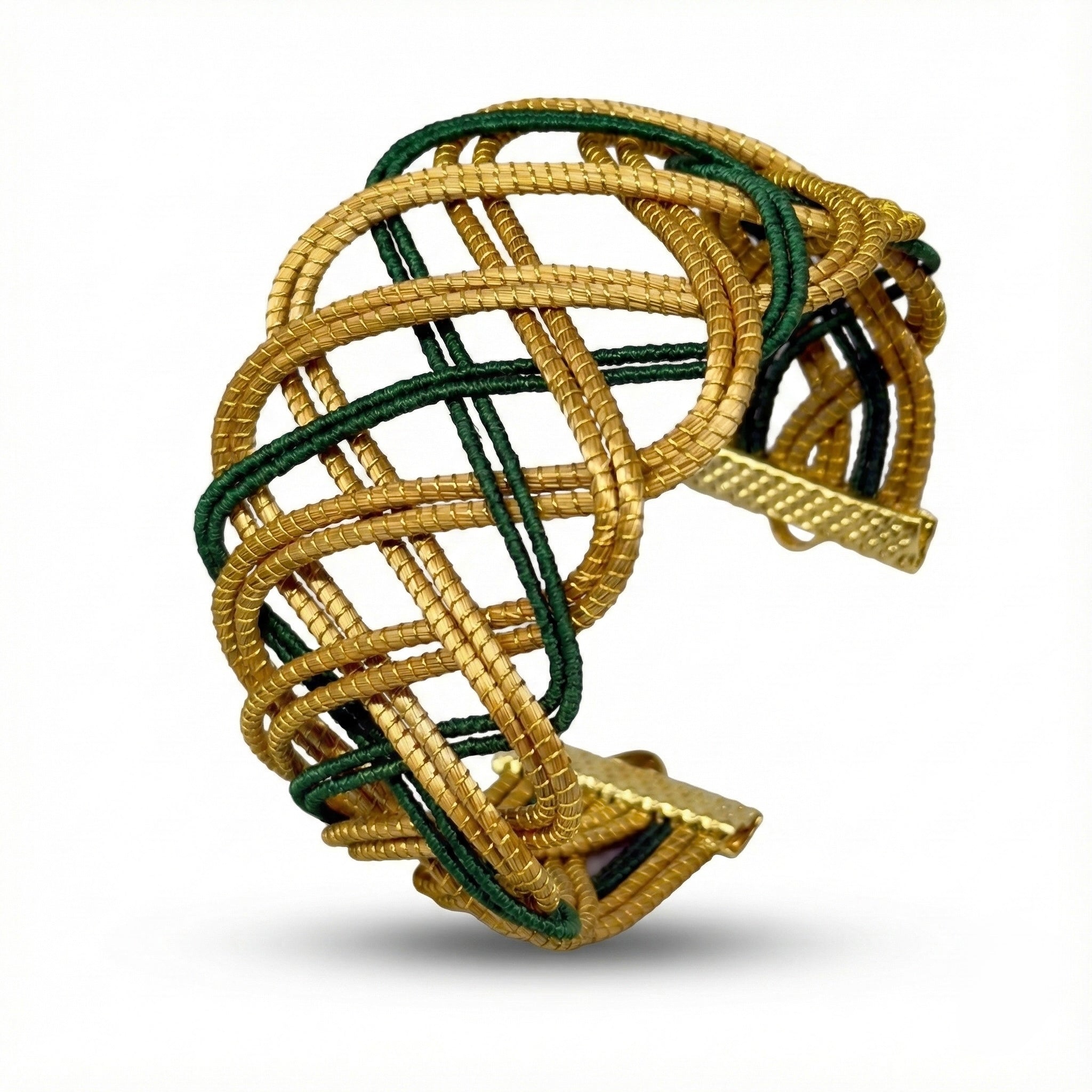 EarthWoven Golden Grass Twisted Fate Cuff Bracelet