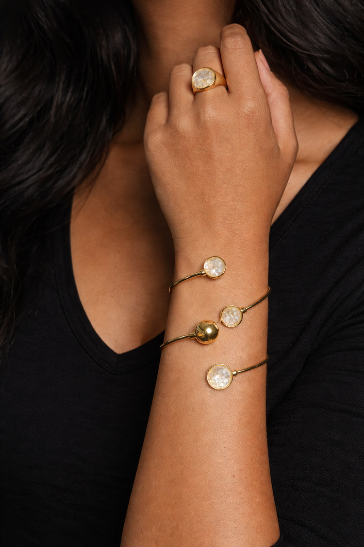 TerraFusion Gems Affinity Abalone Shell Cuff Bracelet