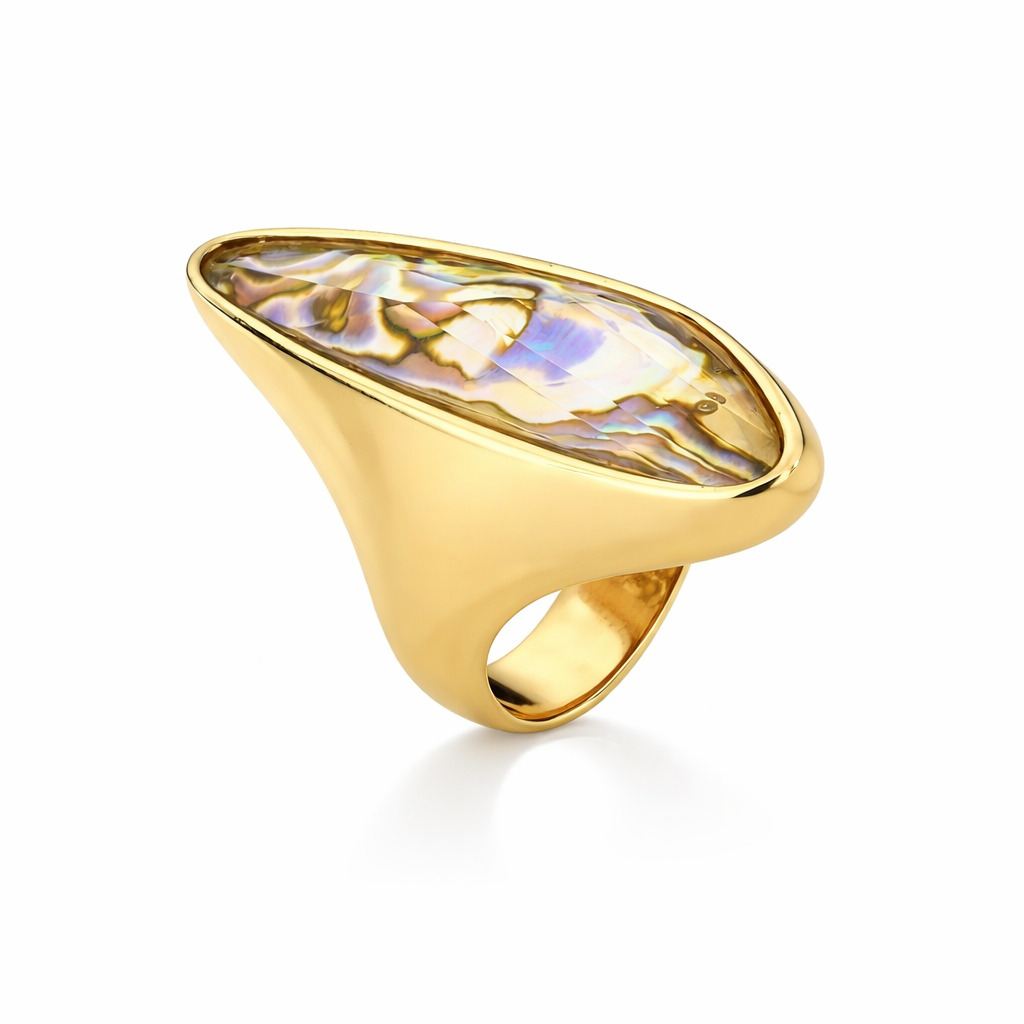 TerraFusion Gems Sea Horizon Abalone Shell Luxe Ring