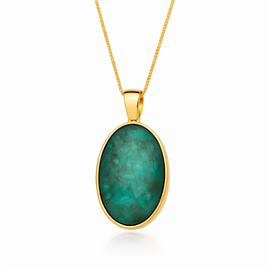 PureNature Ornaments Green Horizon Emerald Stud Earrings and Necklace Set