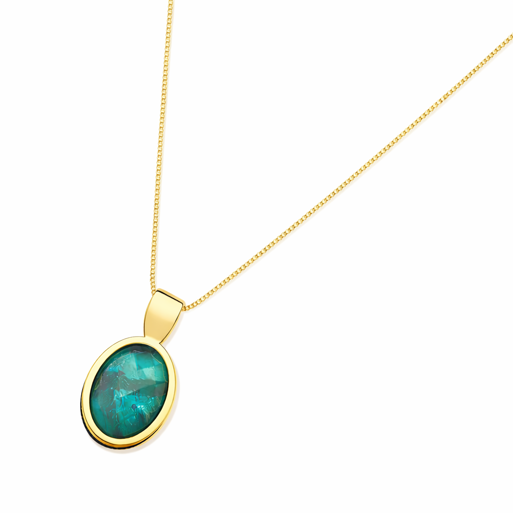 PureNature Ornaments Kingdom's Gem Dark Rhodium and Gold Emerald Earrings and Necklace Set