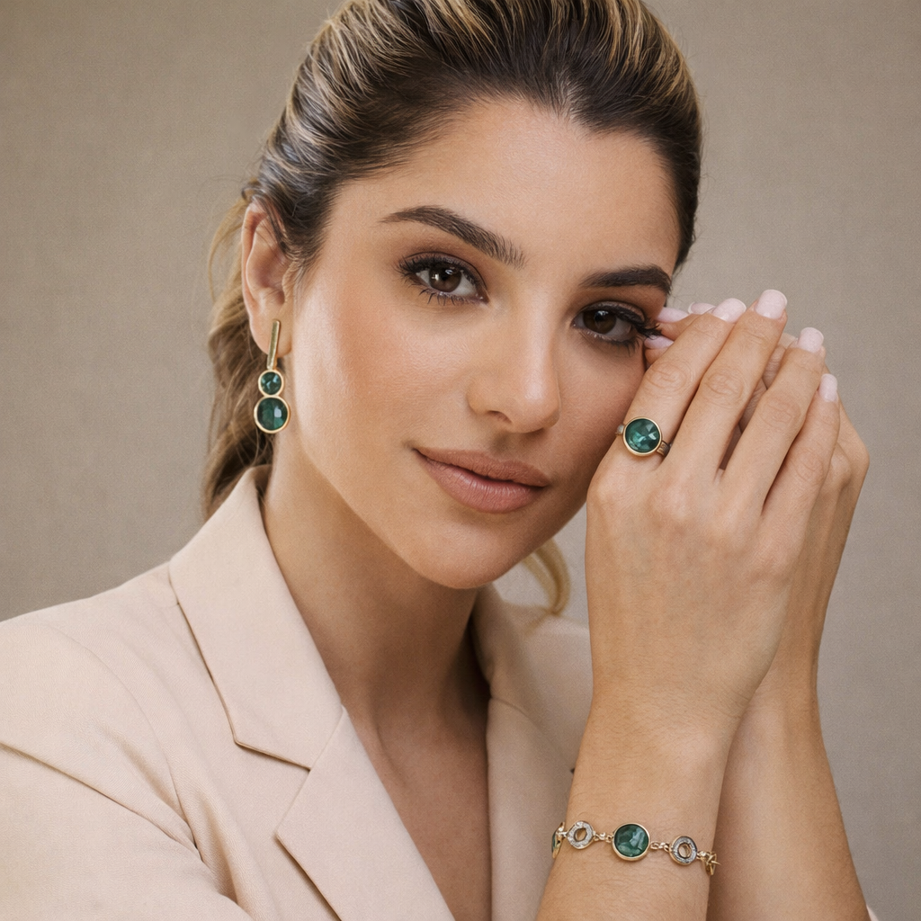 PureNature Ornaments Purely Precious Emerald Earrings