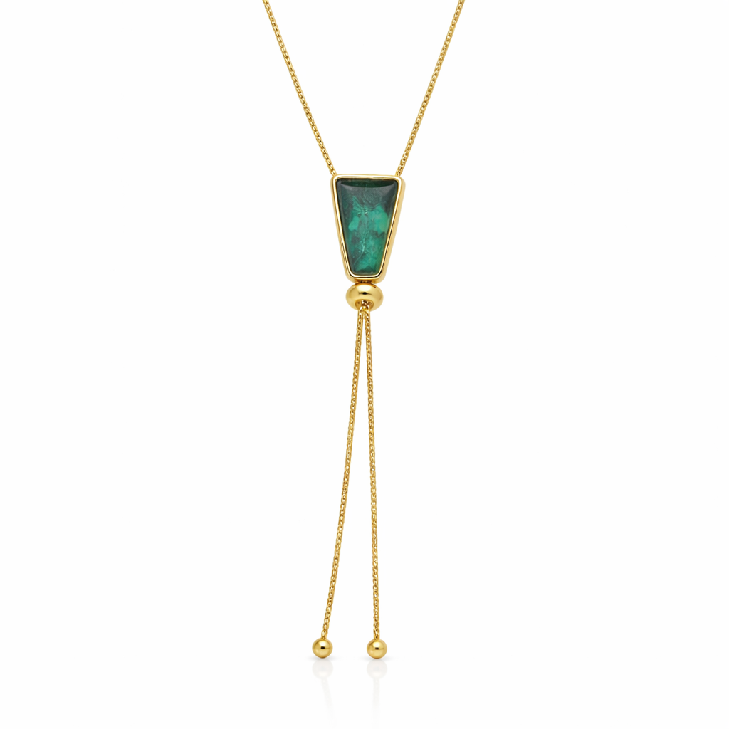 PureNature Ornaments Crystal Angles Adjustable Emerald Necklace