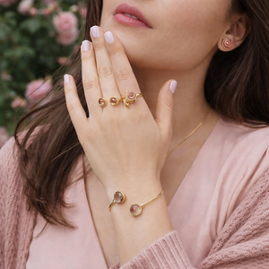TerraFusion Gems Affinity Rose Quartz Cuff Bracelet