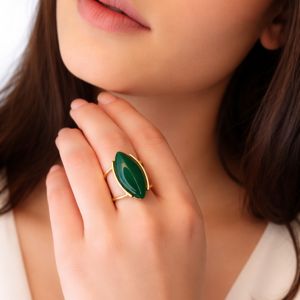 TerraFusion Gems Charm Beige Amazonite Cuff Ring
