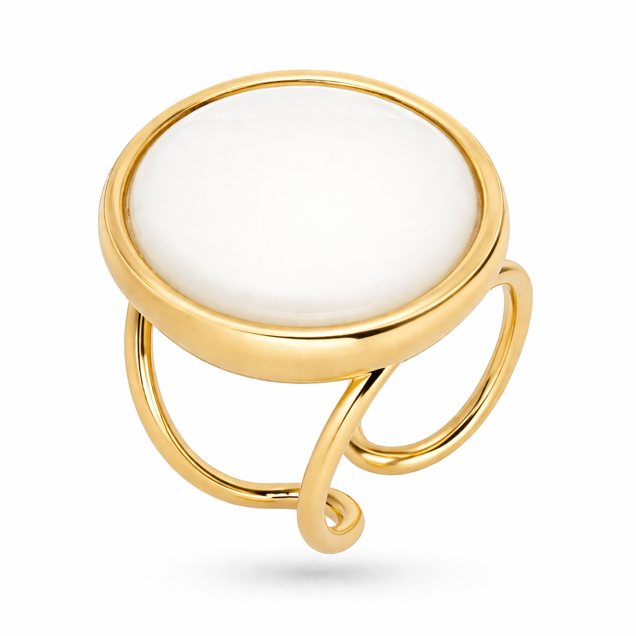 TerraFusion Gems Everyday Joys Mother of Pearl Adjustable Cuff Ring