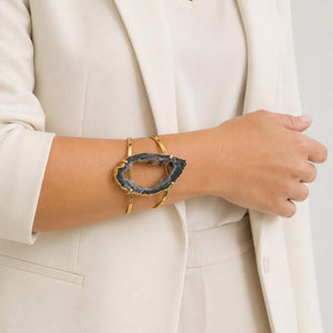 EarthLuxe Treasures Natural Agate Cuff Bracelet