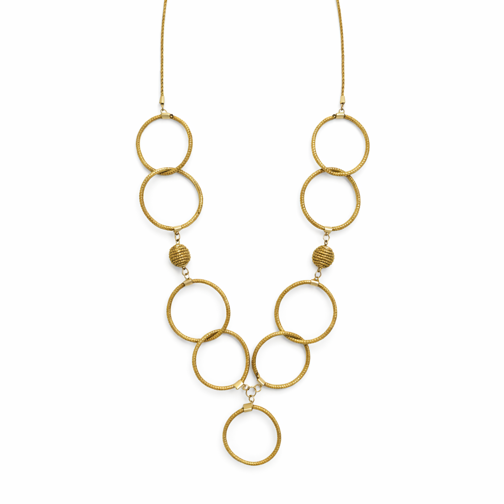 EarthWoven Treasures Golden Grass Circulus Terra Necklace