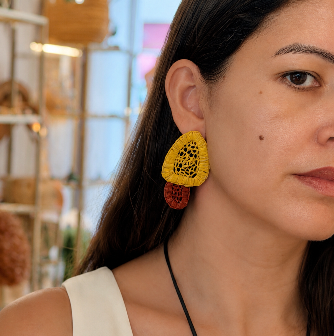Buriti Cashew Fruit Statement Earrings