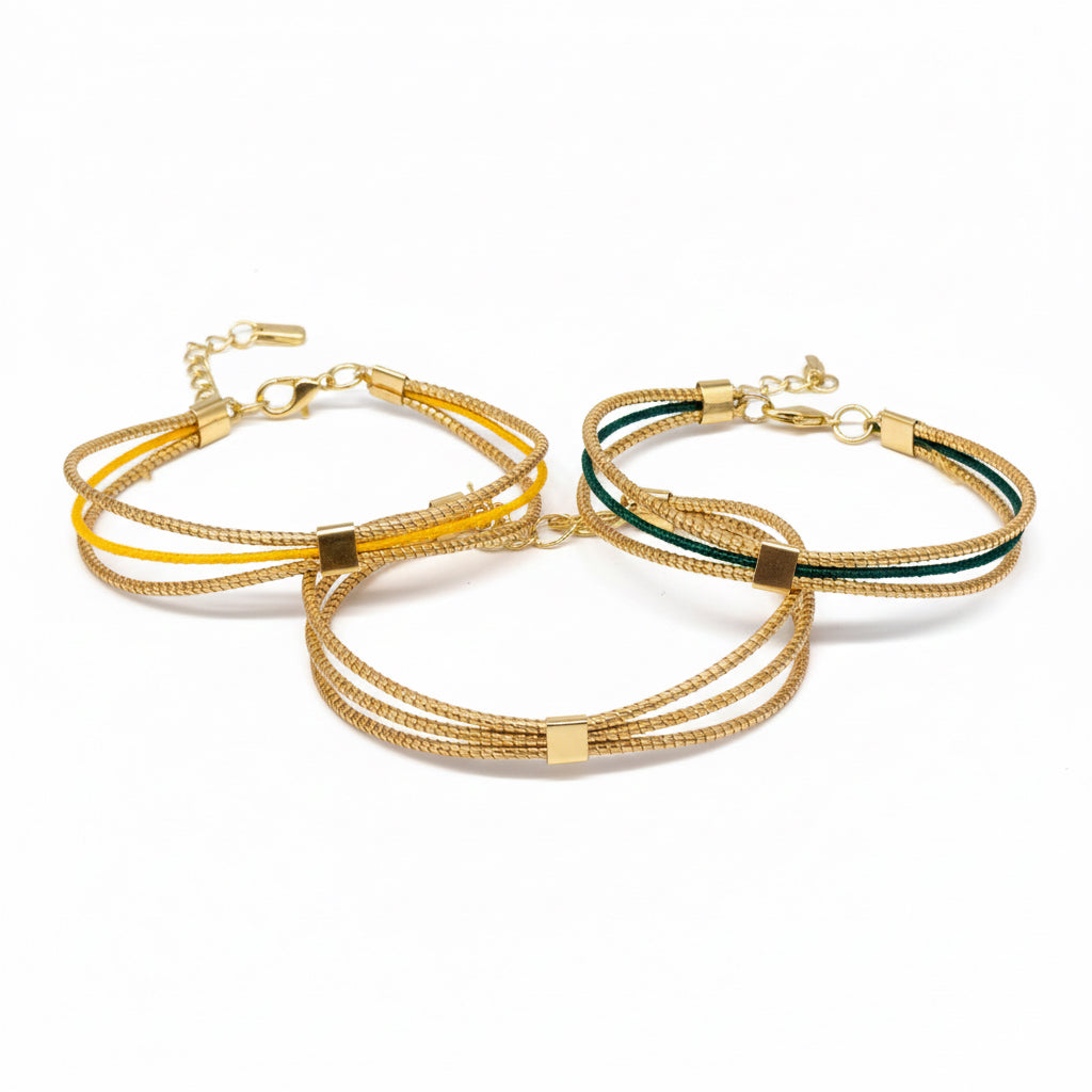 EarthWoven Golden Grass Mist Cuff Bracelet