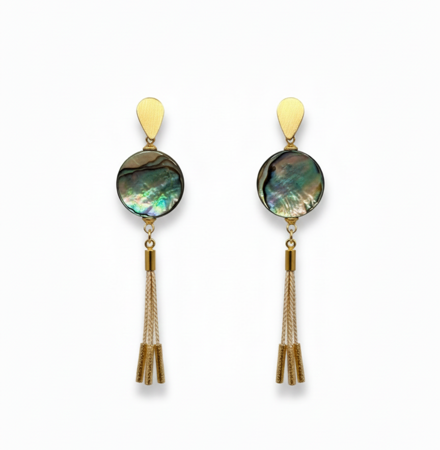 Ethereal Amazonia Abalone Cascade Earrings