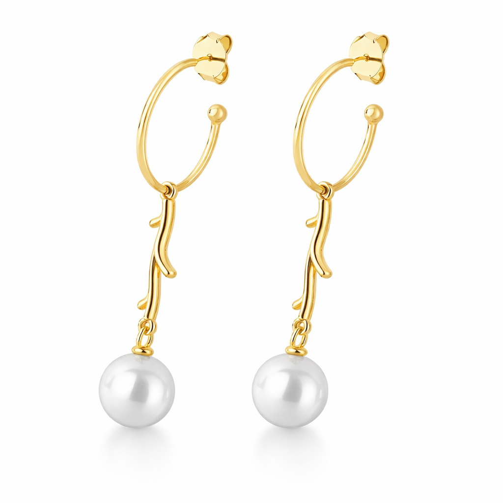 PearlFusion Harmony in White Shell Pearl Earrings
