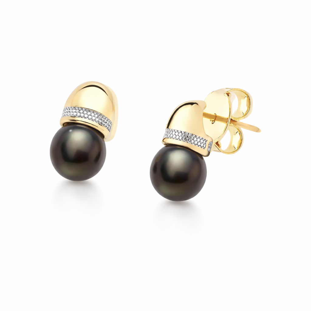 PearlFusion Regal Dynasty Shell Pearl Stud Earrings