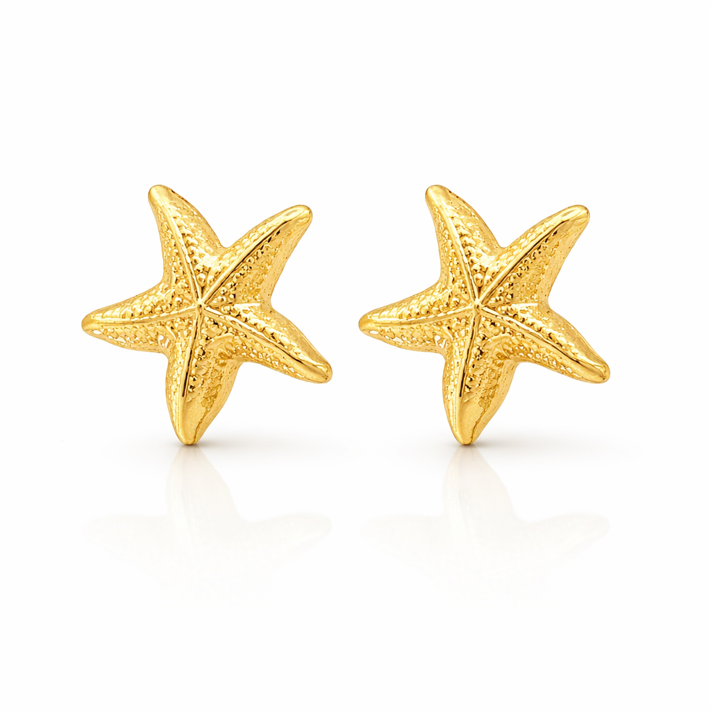 Ethereal Amazonia Small Gold Plated Stud Earrings