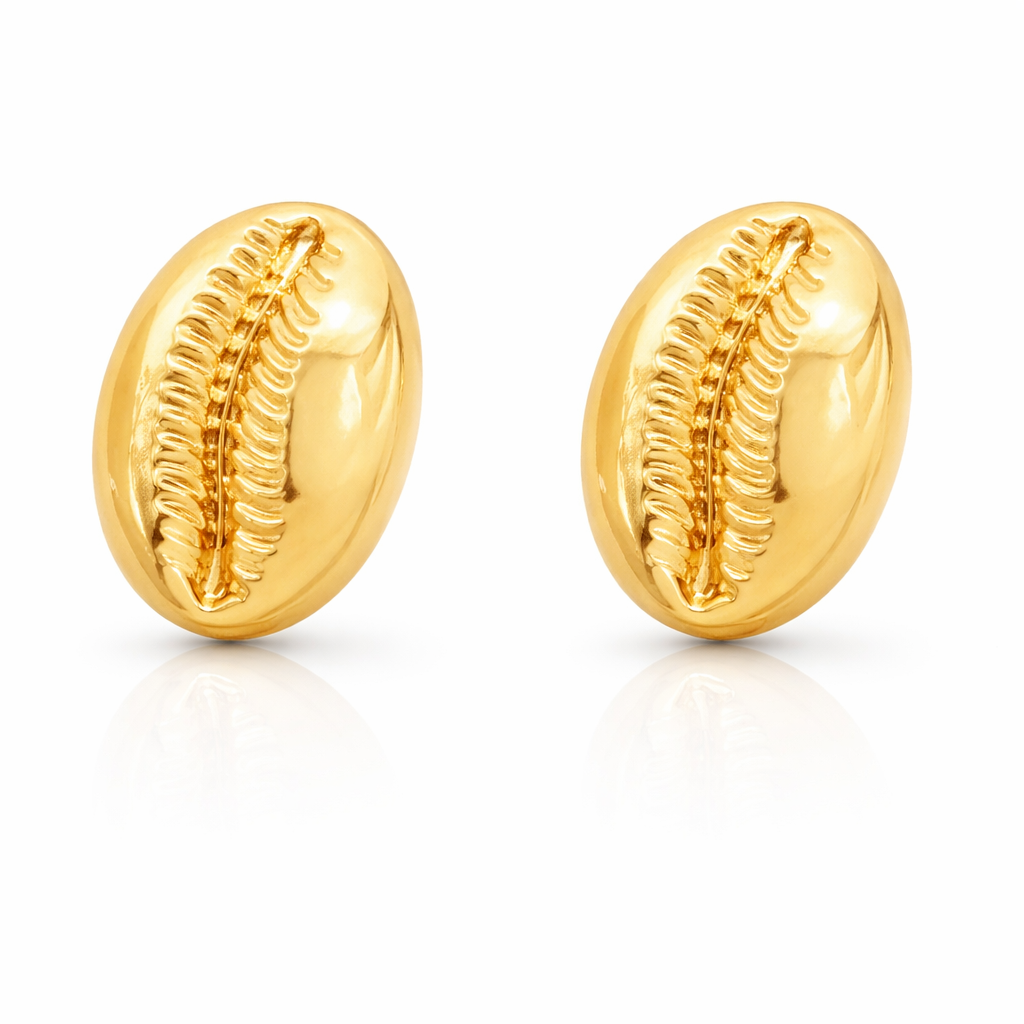 Ethereal Amazonia Small Gold Plated Stud Earrings