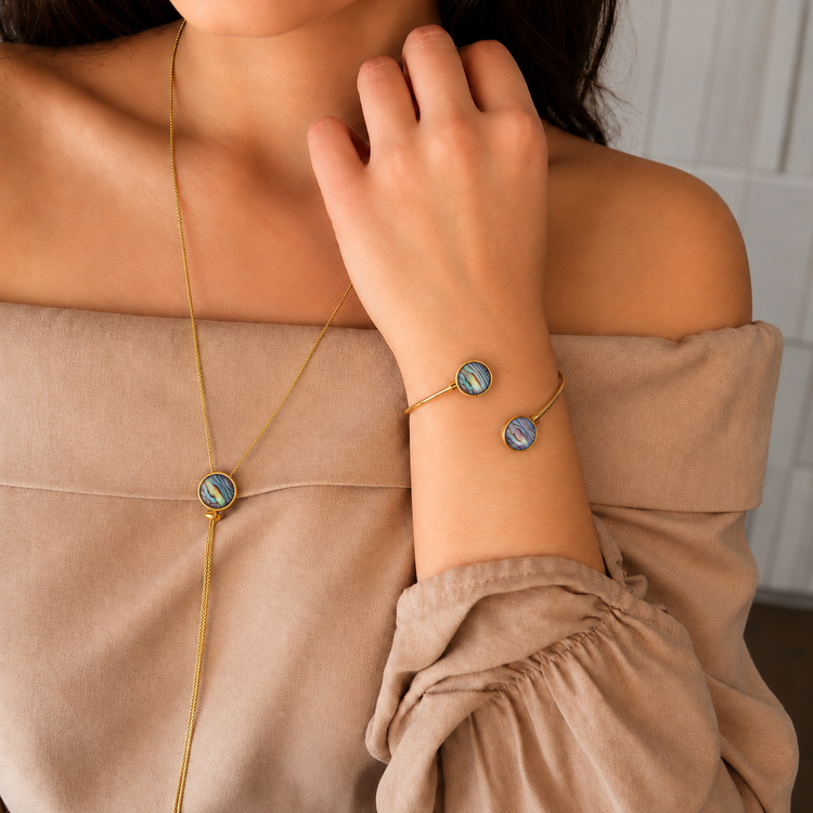 TerraFusion Gems Affinity Abalone Shell Cuff Bracelet — additional product view 2