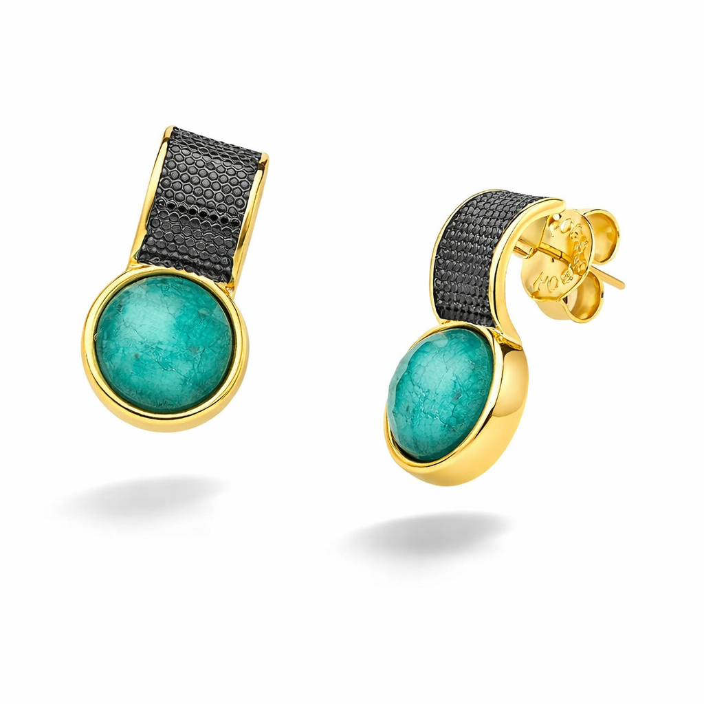 PureNature Ornaments The Righteous One Round Emerald Earrings