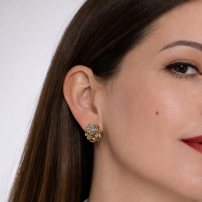 EarthLuxe Treasures Natural Pyrite Stud Earrings