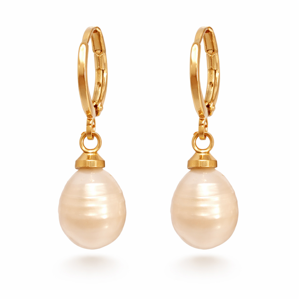 Charm Collection Mini Hoops Leverback Earrings - Freshwater Pearls