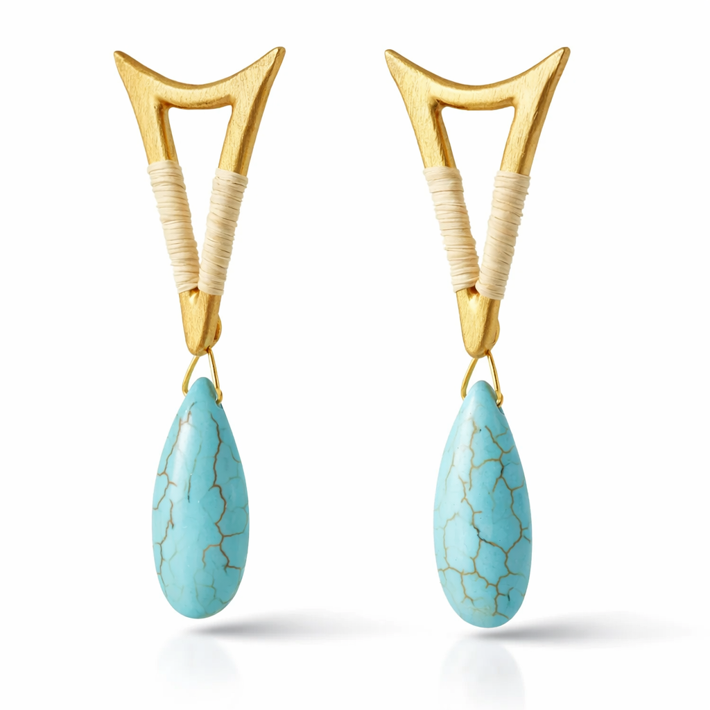 Ethereal Amazonia Pure Victory Buriti and Turquoise Earrings