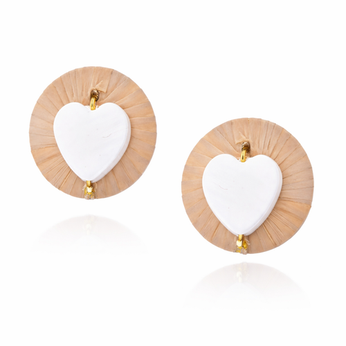 Ethereal Amazonia Hearts Mother of Pearl Buriti Earrings