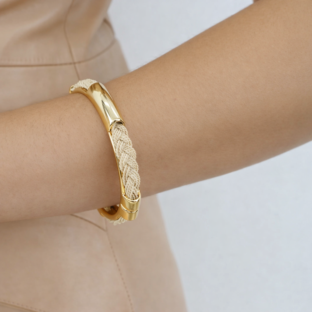 Ethereal Amazonia Braided Glow Buriti Bangle Bracelet