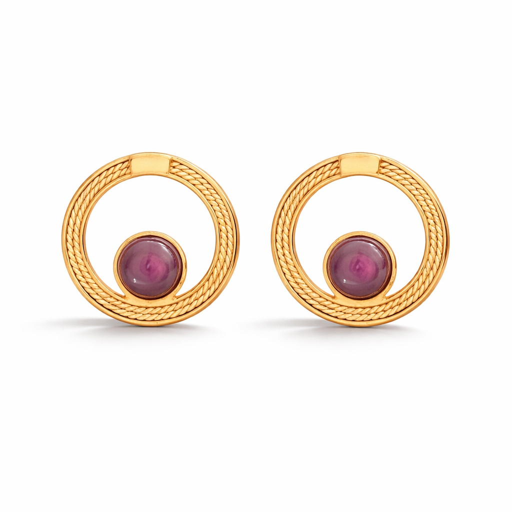 Ethereal Amazonia Natural Gleam Buriti and Green Quartz Stud Earrings