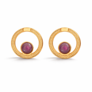 Ethereal Amazonia Natural Gleam Buriti and Green Quartz Stud Earrings