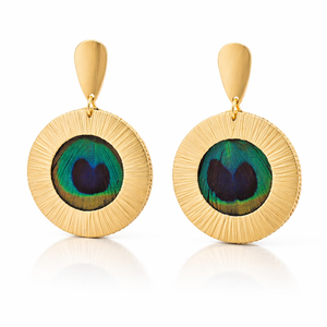 Ethereal Amazonia Natural Peacock Earrings