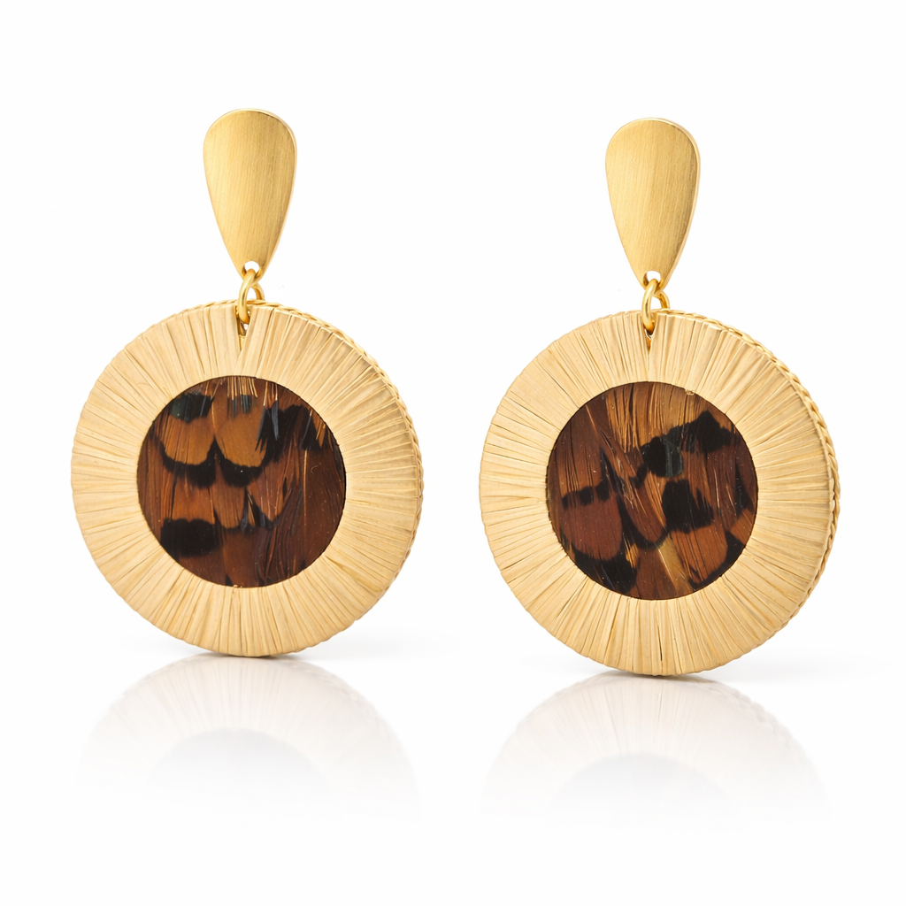 Ethereal Amazonia Natural Peacock Earrings