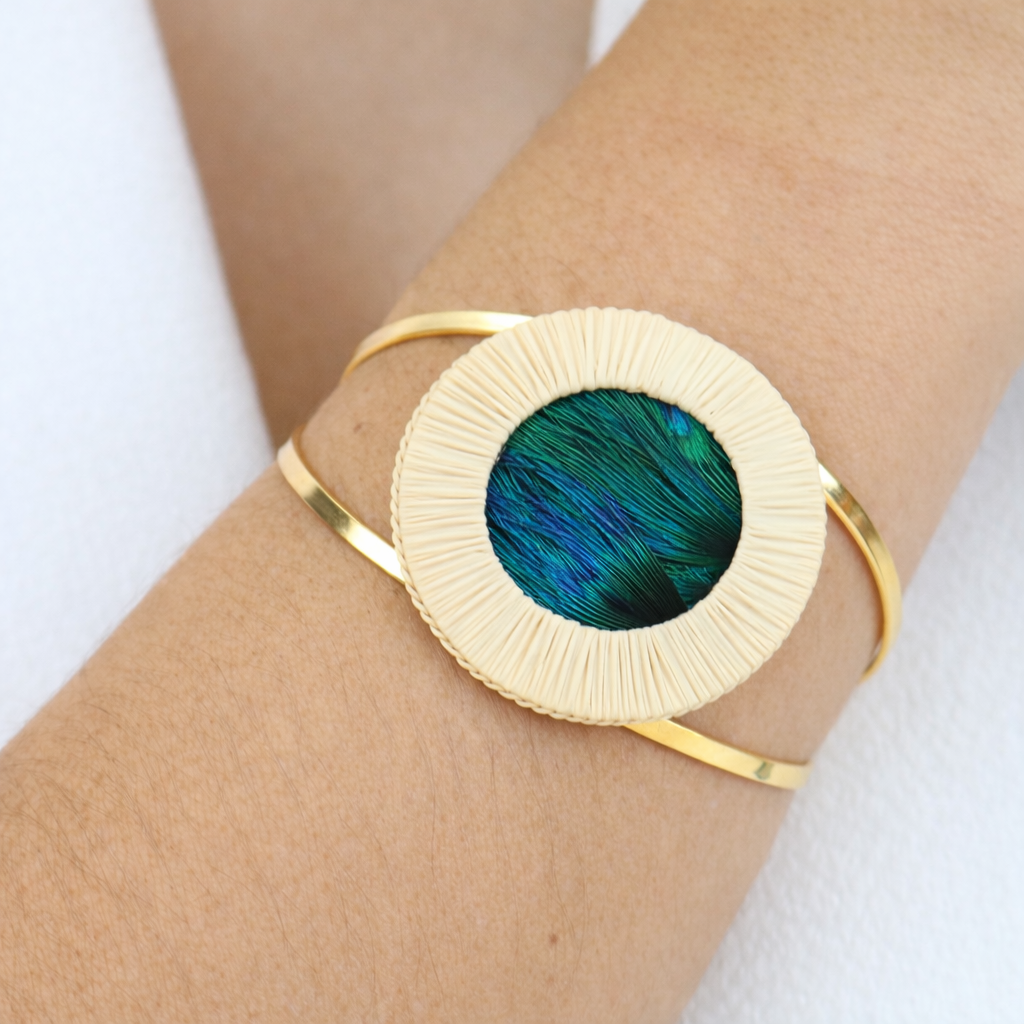 Ethereal Amazonia Peacock Cuff Bracelet
