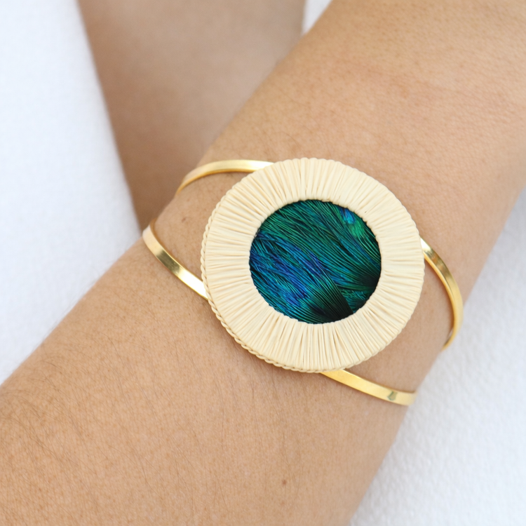 Ethereal Amazonia Peacock Cuff Bracelet