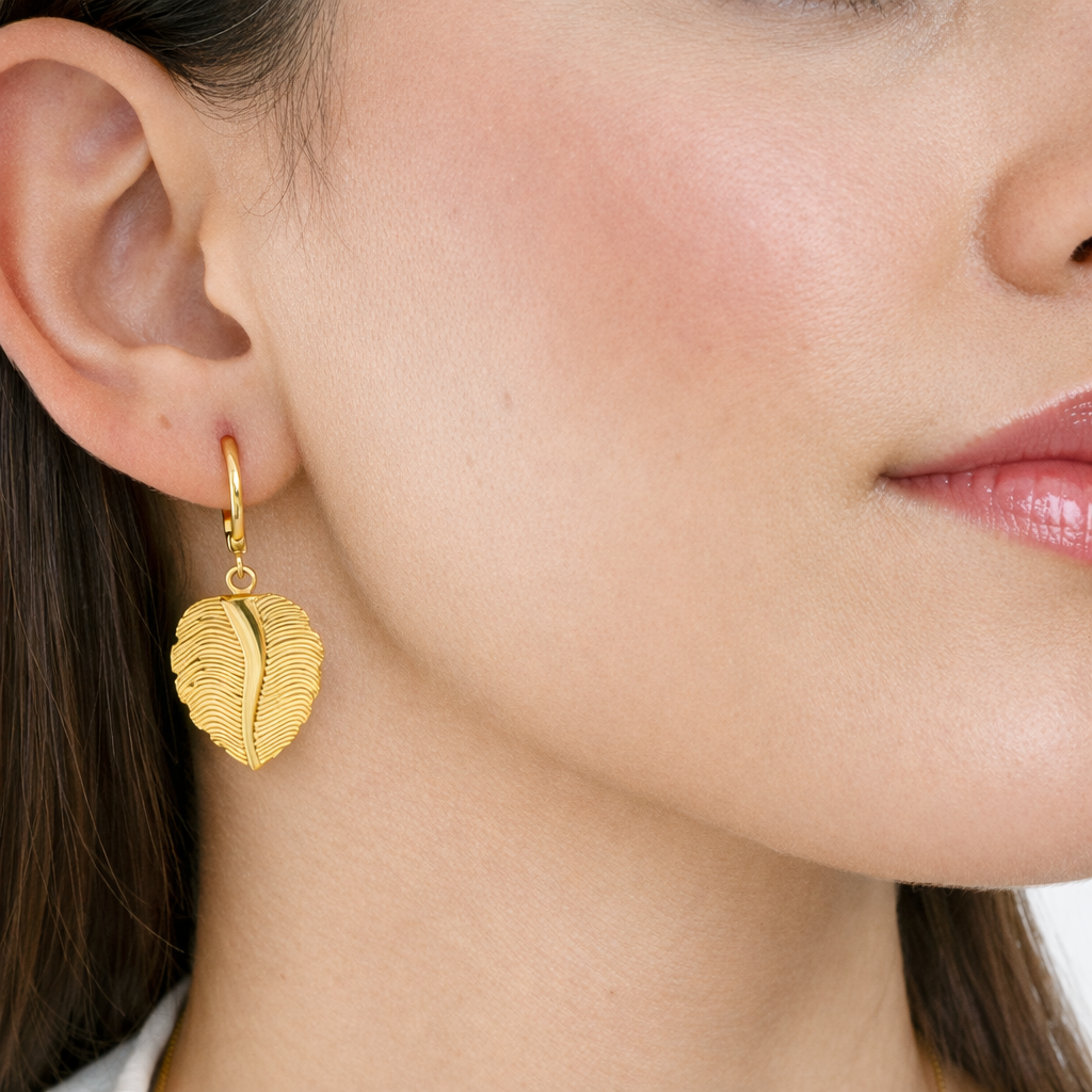 Brazilian Treasures Amazonia Leaf Mini Hoops