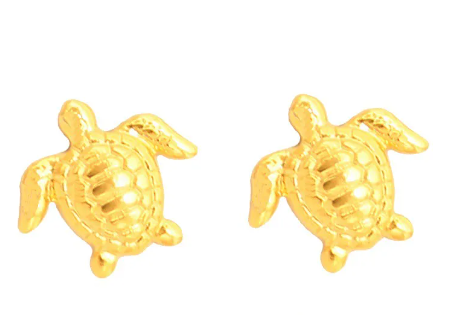 Ethereal Amazonia Small Gold Plated Stud Earrings