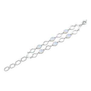 TerraFusion Gems Rhodium Plated  Connection Moonstone Bracelet